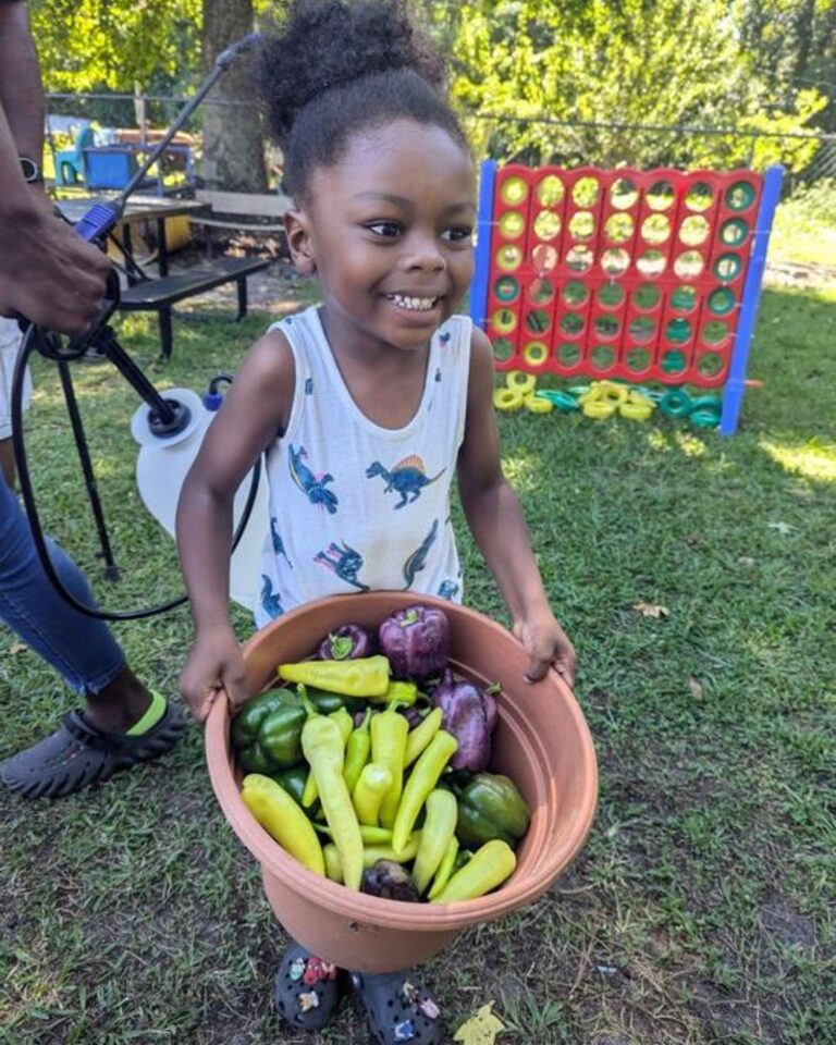 Harvesting Veggies at a 9:11 Day event in New Jersey