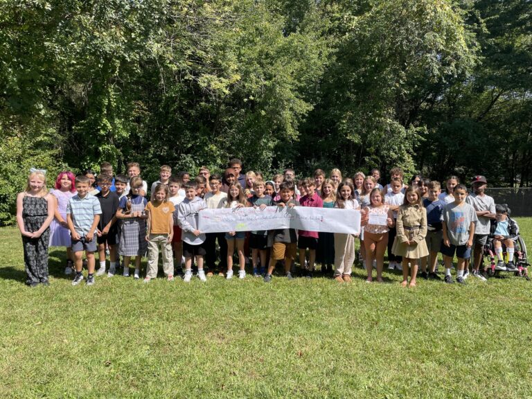 Elementary School children in CT thanking their cafeteria workers for their 9:11 Day Good Deed